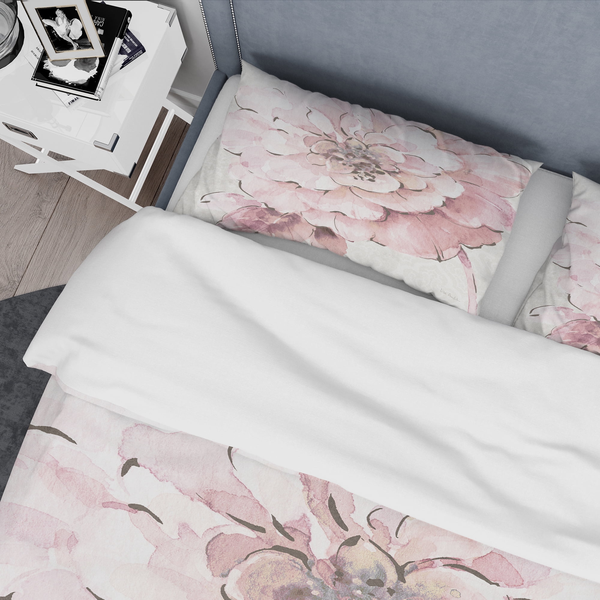 Designart 'Indigold Shabby Peonies Pink' Shabby Duvet Cover Set