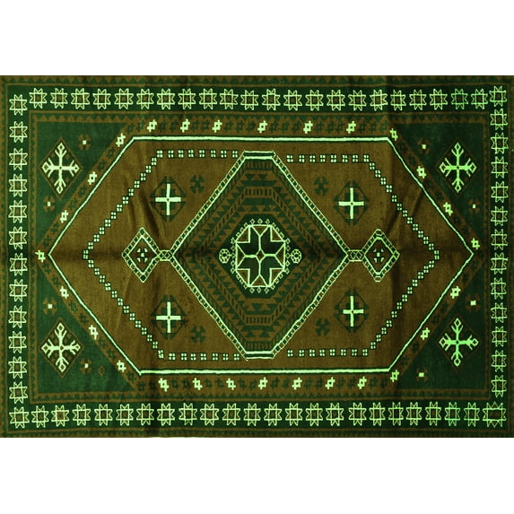 Ahgly Company Indoor Rectangle Persian Green Traditional Area Rugs, 2' x 5'