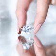 thumbnail image 5 of Rosec Jewels Lab Created Engagement Ring with Side Stones - 8 mm Round Ring for Women (EF-VS Grade), 925 Sterling Silver, US 4.00, 5 of 9