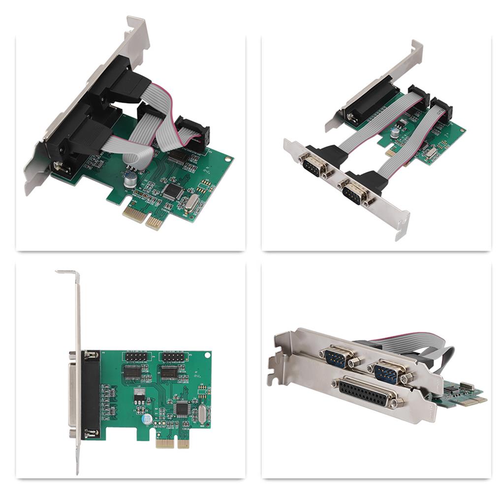 Linyer PCI-E to 2 Serial Card +1 Parallel Port Card Desktop PCI Expansion Card LPT Port Adapter Card - image 2 of 8