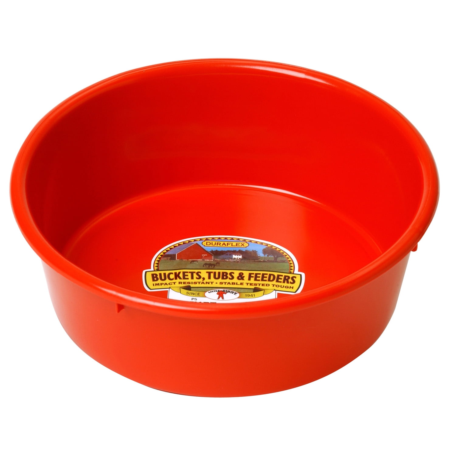 Miller Manufacturing Utility Pans, Plastic, Red, 5Quart