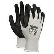 MCR Safety Economy Foam Nitrile Gloves, Medium, Gray/Black, 12 Pairs -CRW9673M
