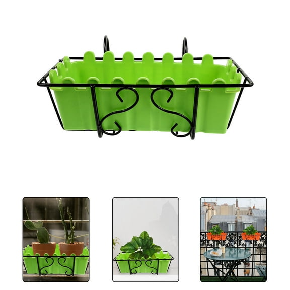 PENIKOKO 1 Set Iron Flower Rack for Outdoor Use 27x14cm Black