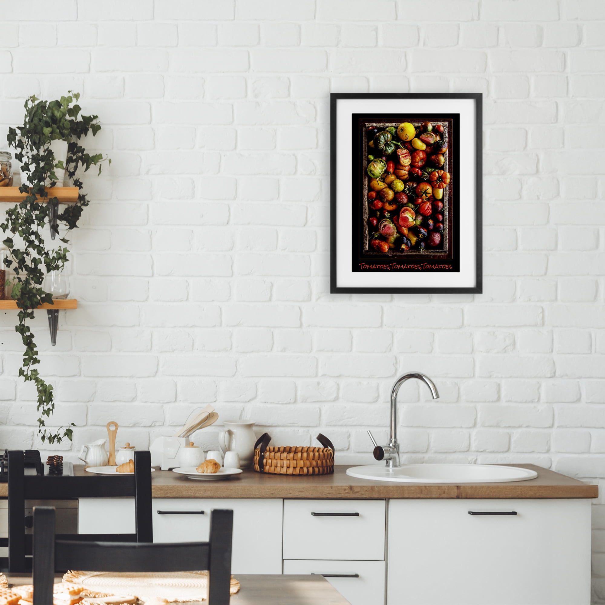 Stupell Industries Ripe & Bountiful Tomato Harvest Black Framed Print Under Glass, design by Carl Kravats