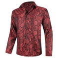 thumbnail image 2 of AZoiNM Men's Print Patchwork Casual Shirt Slim Fit Long Sleeve No Pocket, 2 of 10