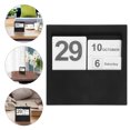 thumbnail image 1 of Minkissy Home Decor Perpetual Calendar Black Rectangular Blocks Reusable Office Supply 1Pcs, 1 of 6
