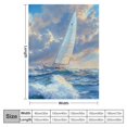 thumbnail image 4 of Patifu Sailboat Kids Throw Blanket,Ocean Waves Hawaii Summer Beach Bed Blanket for Boys Girls,Nautical Adventure Theme  Blanket,Sea Blue Fuzzy Blanket 40x50in, 4 of 6