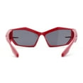 thumbnail image 4 of Unique Trendy 90s Sport Plastic Side Visor Wrap Around Sunglasses Red - Black, 4 of 4