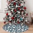 thumbnail image 5 of Yiaed Blue Flower Print Christmas Tree Skirt , Tree SkirtsTree Mat for Christmas Winter Holiday Indoor Decorations-30", 5 of 7