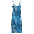 thumbnail image 5 of Blue Paisley Floral Pattern Background Design Sleeveless Dress Women's Luxury Party Dress Birthday Dresses for Women, 5 of 7