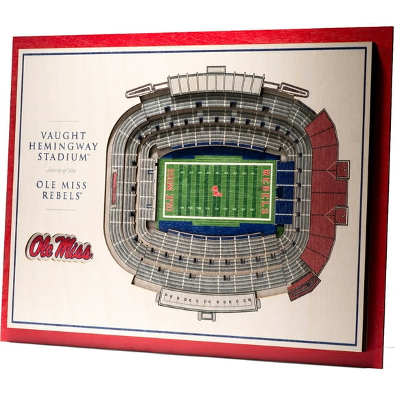 Ole Miss Rebels 17'' x 13'' 5-Layer StadiumViews 3D Wall Art