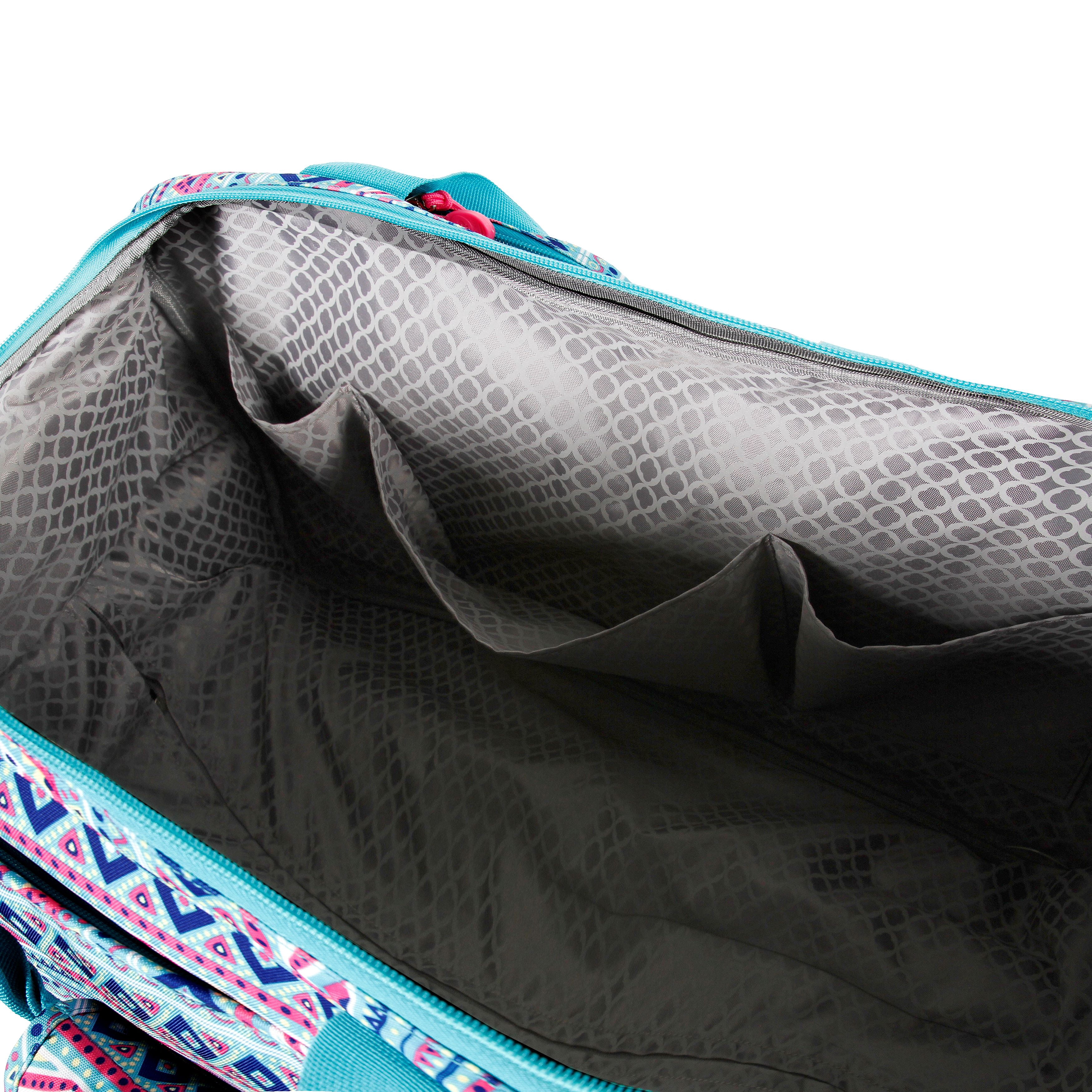 J World Duane Rolling Duffle Bag, Mint Tribal