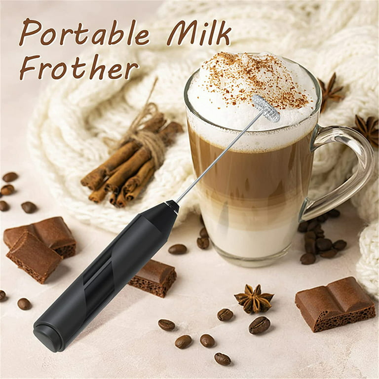 Elbourn 2Pc Plastic Milk Frother Handheld Battery Operated Electric Whisk  Beater Foam Maker For Coffee, Latte, Cappuccino 