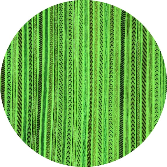 Ahgly Company Indoor Round Abstract Green Modern Area Rugs, 7' Round