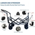 thumbnail image 5 of CoSoTower Collapsible Wagon 140L Wagons Carts Foldable with Removable Canopy, Folding Wagon Cart with Wheels for All-Terrain with Brake, Foldable Wagon with Cooler Bag, for Camping Beach Shopping, 5 of 7
