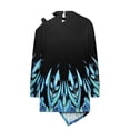 thumbnail image 5 of ZQGJB Women Tops Plus Size Casual T Shirts Long Sleeve Strappy Cold Shoulder Tunics Sparkling Patchwork Irregular Hem Blouse Z#03-Blue XL, 5 of 5