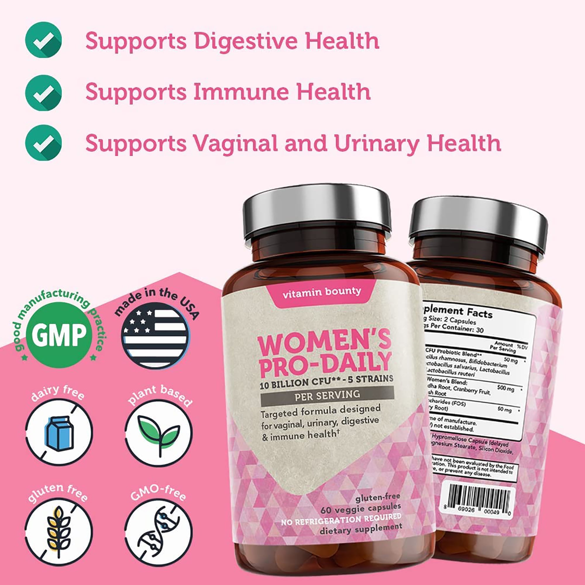Vitamin Bounty women's pro-daily probiotic, Probiotic for women, 60 count