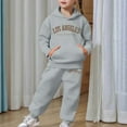 thumbnail image 7 of Gaexia Boys Sweatsuit Set Boys Sweat Suit Sweatshirt and Sweatpant Fall Outfits Loose Fit Hoodie Sets 2 Pieces Boys Tracksuit Size 18 Back To School Clothes for Boys,Grey,3-4 Years, 7 of 7