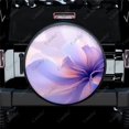 thumbnail image 1 of Purple And White Floral Pattern Polyester Universal Spare Wheel Tire Cover Wheel Covers for Trailer RV SUV Truck Camper, 1 of 5