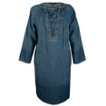 thumbnail image 5 of Women's Petite Lace-Up Denim Cotton Shift Dress CW PM, 5 of 5