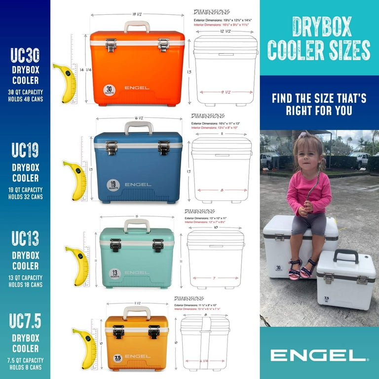 ENGEL 7.5 Qt Compact Insulated Drybox Cooler with Ice Box