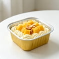 thumbnail image 5 of Cozeii Mini Square Cake Pans with Lids, 3.5 Inch Aluminum Foil Pans Disposable Cake Pans for Party Picnics Muffins Cupcakes (Gold）, 5 of 5