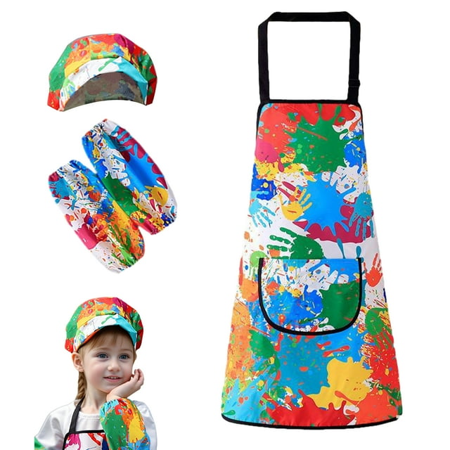 ZheElen Kids Apron Multifunctional For Crafting Cooking And Painting Toddler Painting Apron With Sleeves