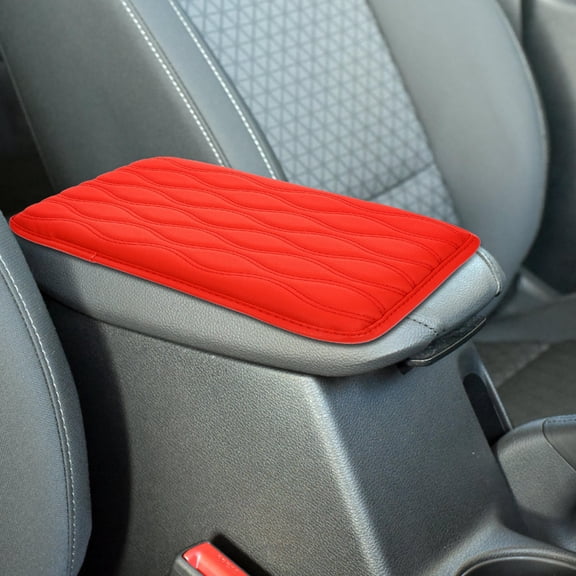 LIFKOME Lifkome Armrest Cushion for Car Red Non-Slip PU and Sponge Comfortable Support