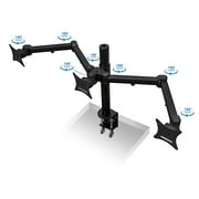 Mount-It! Triple Monitor Desk Mount | Fits 13-24 Computer Screens | Full Motion