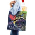 thumbnail image 4 of Castle in the Sky Bolso de tela con estampado de lienzo para mujer, bolsa de compras reutilizable y estética, con cremallera interior, regalo para mujer, 35 × 40 cm., 4 of 6