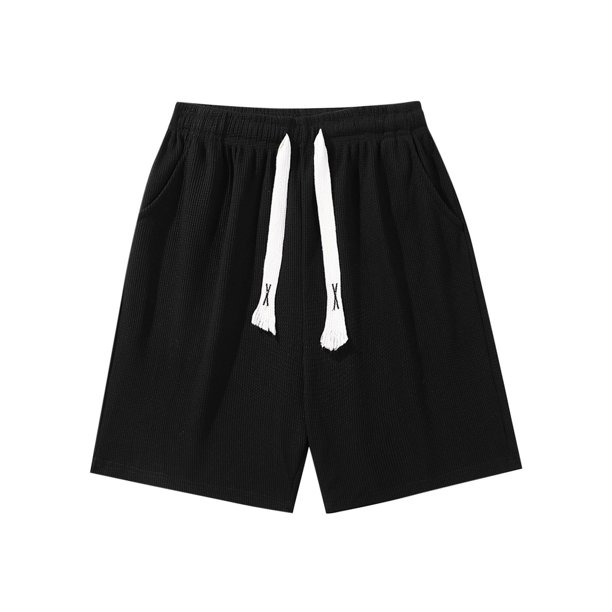 pstuiky Pantalones cortos casuales para hombre, Pantalones cortos de ejercicio para hombre, de color liso, informales, holgados, con cintura elástica y bolsillos Pantalones cortos cargo