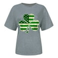 thumbnail image 4 of 4 Leaf Clover Shirts for Women,Womens St Patricks Day Shirt Short Sleeve Round Neck Tshirt,Women's St Patrick's Day T-Shirt Lucky Irish Shamrock USA Flag Clover Graphic Tees Tops, 4 of 5