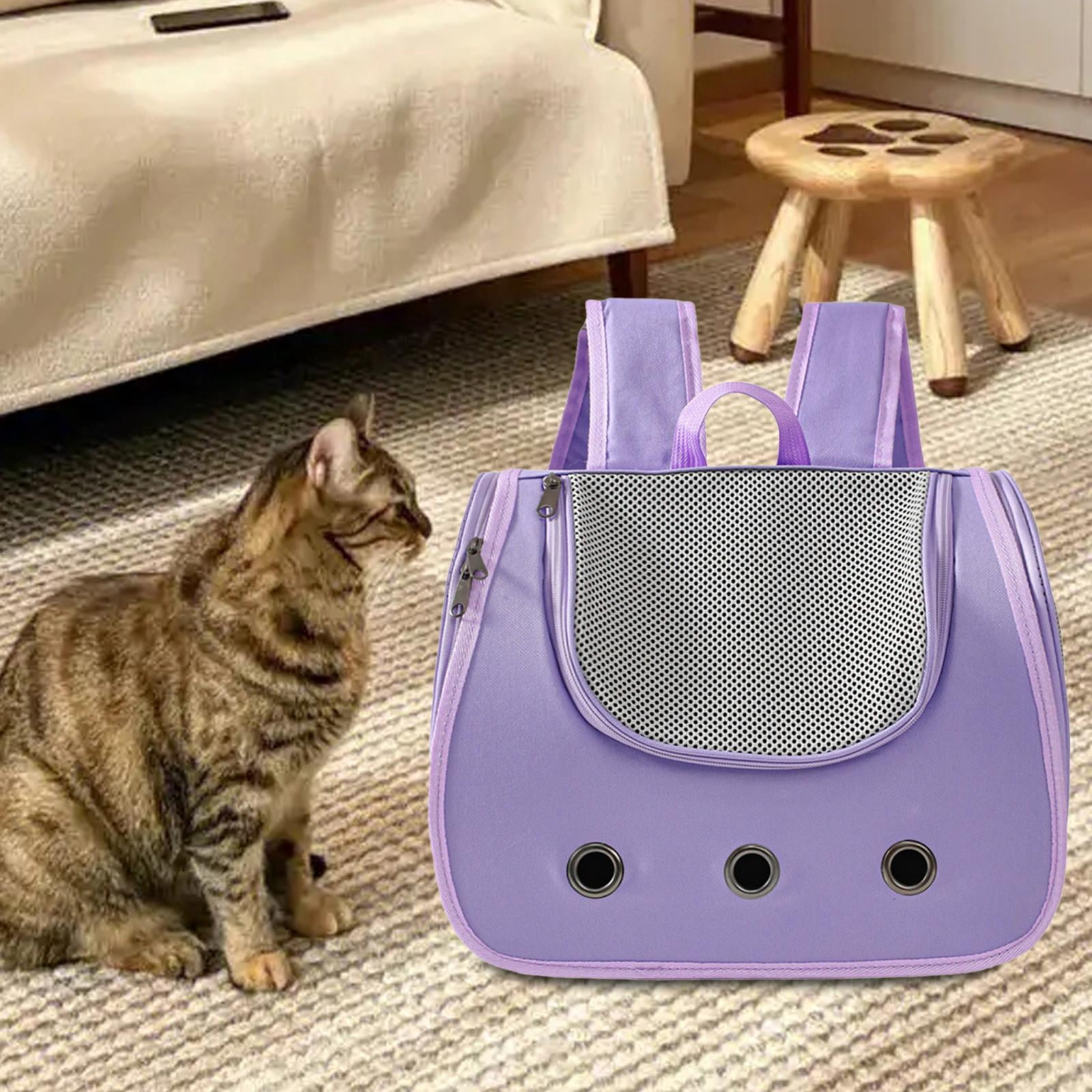 TOOYFUL Cat Backpack Carrier Cat Dog Backpack Bag Animal Carrier Backpacks, Pet Travel Backpack Dog Cat Carrier for Travel, Hiking Violet