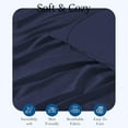 thumbnail image 5 of Luxurious Flat Sheet - 100% Egyptian Cotton, 500 Thread Count, 1-Piece Top Sheet, Soft Bed Sheet, Breathable and Cooling Flat Sheet, Stripe Navy Blue, King Size, 5 of 5