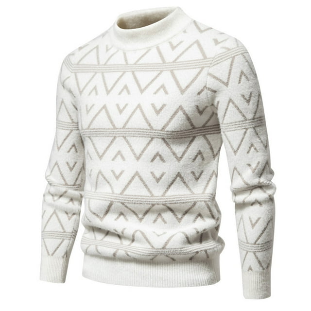 Styesk Mens Sweater Men's Knitwear Round Neck Elastic Pullover Assorted Colors Texture Trend Sweater Coat
