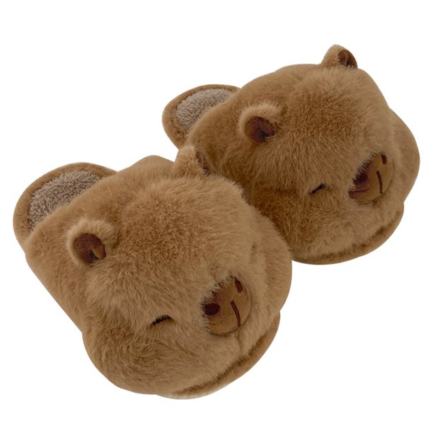 Pantuflas Carpincho Borrosas Felpa Cómodas Antideslizantes para Mujer