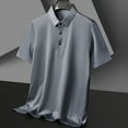 thumbnail image 5 of Wyobmus Mens Short Sleeve Turndown Collar T-Shirts Casual Solid 3 Button Up Pullover Tops,Size M-2XL A-Gray, 5 of 6