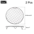 thumbnail image 2 of Uxcell 2 Pcs Round Cooking Rack with Legs, Dia 6.5 Inch 304 Stainless Steel Barbecue Grill for Cooking Baking Barbecue Air Fryer Racks, Silver, 2 of 5