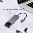 thumbnail image 3 of Tarjeta de sonido USB de fibra óptica SPDIF Tarjeta de sonido para computadora Tarjeta de sonido multifunción externa Compatible con AC-3 para pista de sonido 5.1 compatible con DTS, 3 of 7
