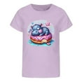 thumbnail image 5 of RTKFRFLM Unisex Kids Hippo Cartoon Graphic T-Shirt Boys Girls Round Neck Short Sleeve Loose Fit Tee Top Summer Fashion Casual Cotton Shirt Trendy Children's Daily Playwear Soft Top, 5 of 5