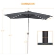 thumbnail image 2 of ACEGOSES 10x 6.5ft LED Solar Outdoor Patio Rectangle Table Umbrellas with Non-Fading Canopy for Garden and Yard,Anthracite, 2 of 9