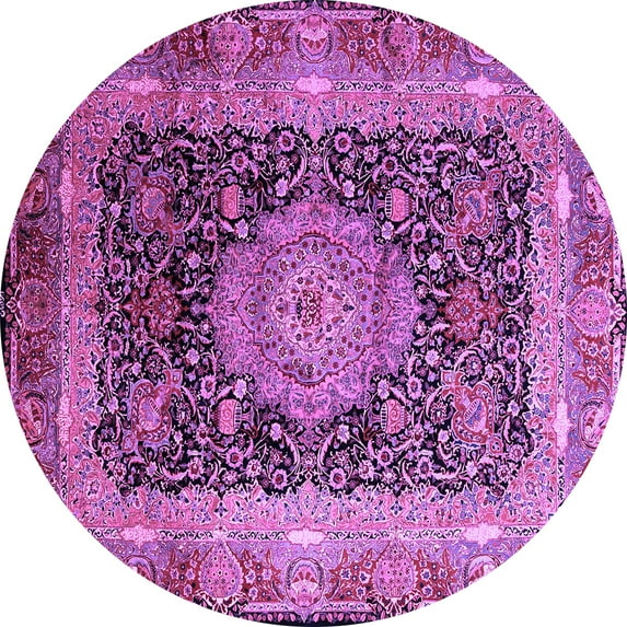 Ahgly Company Indoor Round Persian Purple Traditional Area Rugs, 7' Round