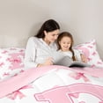 thumbnail image 4 of Erosebridal Girls Letter D Bow Full Size Comforter Sets,Cute Bows Kawaii Bowtie Bedding Sets For Girls Teens, Reversible 3 Pieces, 4 of 7