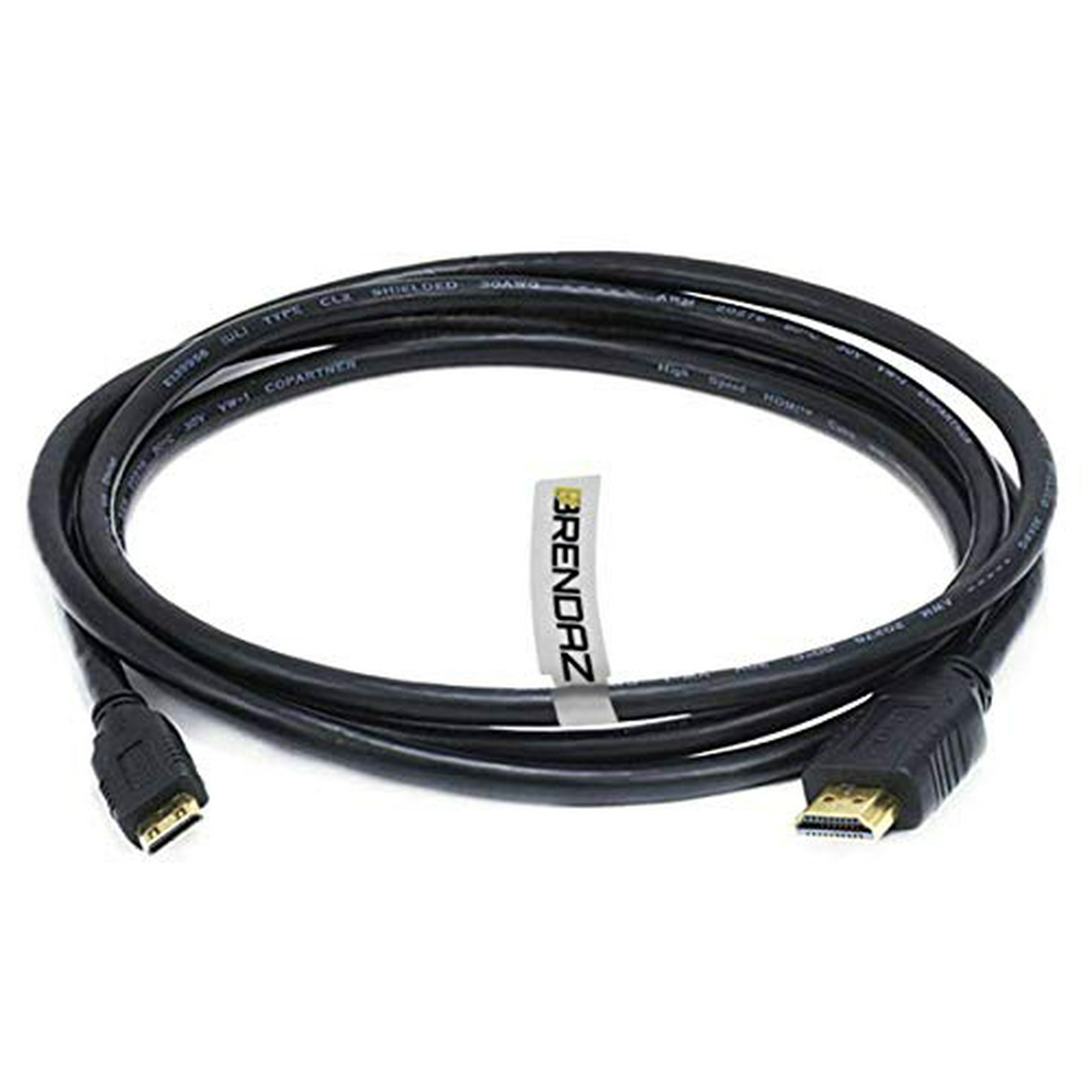 BRENDAZ Standard Mini HDMI to HDMI Cable 10 feet for Canon EOS 5D Mark II Mark III and EOS Rebel T7i 60D T6i T6 T6s T5 T5i DSLR Camera. 10 Feet