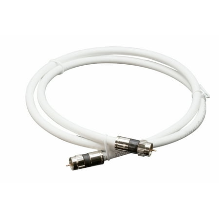 15' feet white RG6 coax, coaxial cable with two male F-pin Male connectors