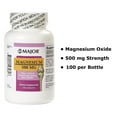 thumbnail image 2 of Major Magnesium Oxide Dietary Supplement Tablets, 500 mg, White, 100 Count, 2 of 4