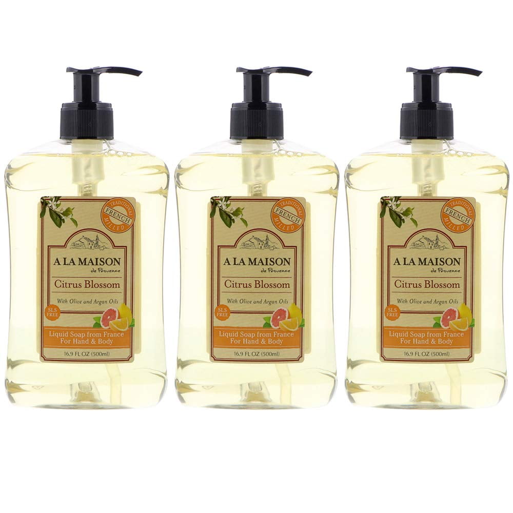 A La Maison Liquid Soap for Hand and Body, Citrus Blossom, 16.9 oz 3 Pack
