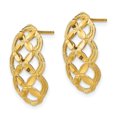 thumbnail image 6 of 14k Yellow Gold Diamond Cut ""X"" Scalloped Designed Post Earrings, 6 of 7