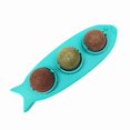 thumbnail image 1 of Juguetes de bolas de menta para gatos, juguetes comestibles para gatos, bolas de masticación giratorias 3 en 1 (azul), 1 of 2