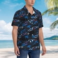 thumbnail image 5 of Goofa Blue Sports Car Hawaiian Shirt for Men, Unisex Summer Beach Casual Short Sleeve Button Down Shirts,Aloha Tropical Floral print shirt-Medium, 5 of 9